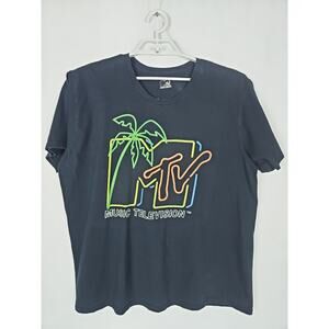 MTV Neon Graphic Short Sleeve T Shirt, Size: XXL